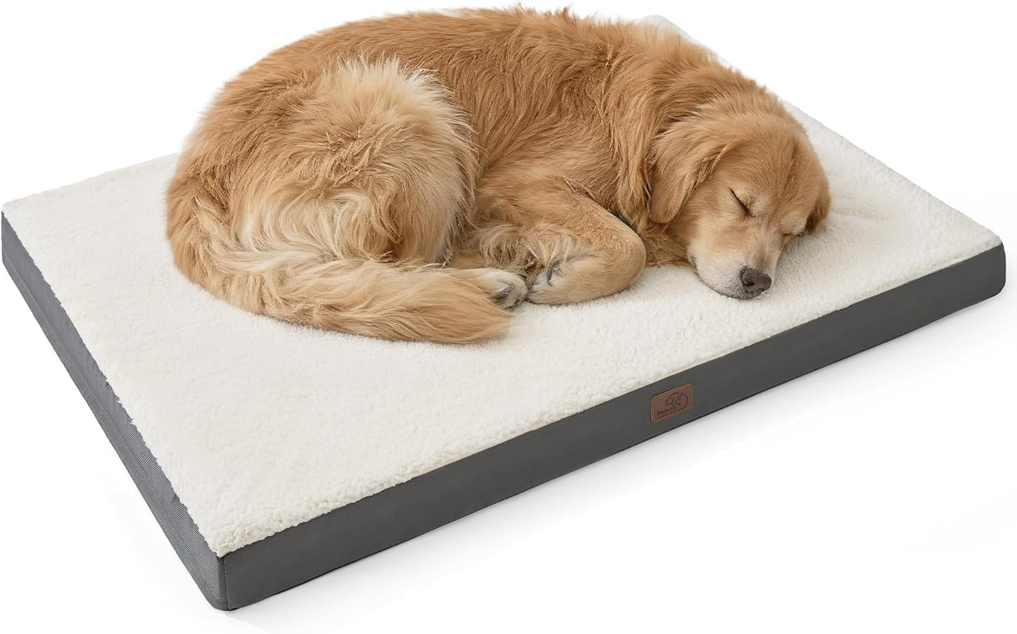 Large Dog Bed for Large Dogs up to 75Lbs - Big Orthopedic Dog Beds with Removable Washable Cover, Egg Crate Foam Pet Bed Mat, Grey